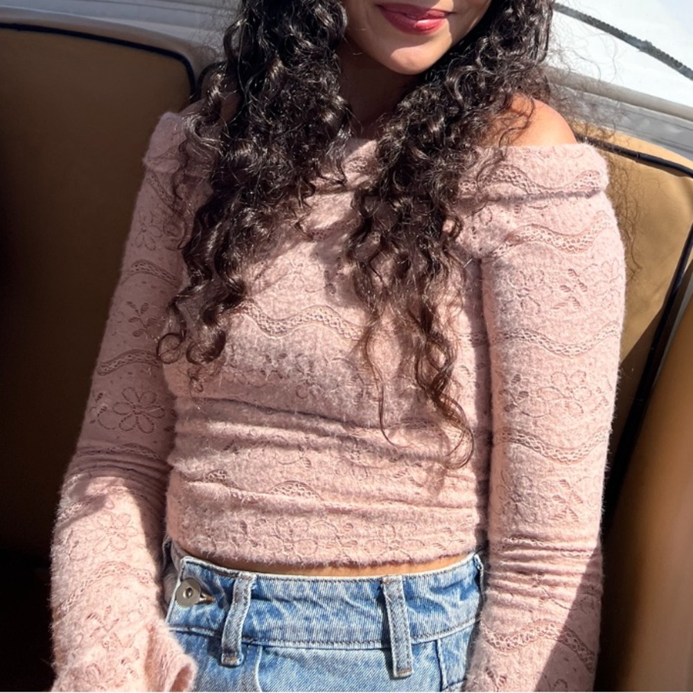 My Mum Made It - Blush Pink Off-Shoulder Sweater